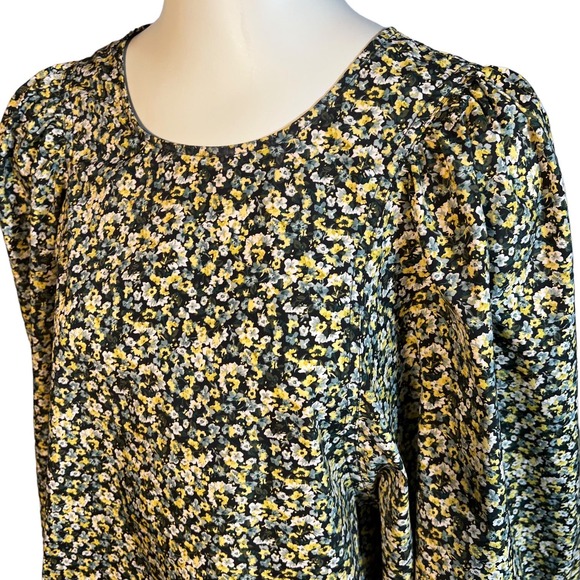 H&M Dress (M) Mini Balloon Sleeve Floral Keyhole-Back - Picture 4 of 11